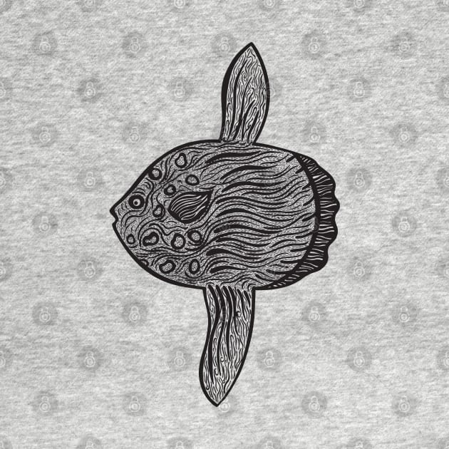 Common Mola or Ocean Sunfish - hand drawn animal design by Green Paladin